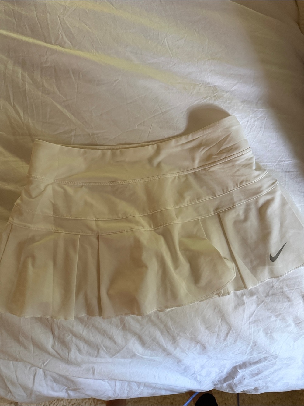 Nike Women's Cream Pleated Tennis Skort with Swoosh